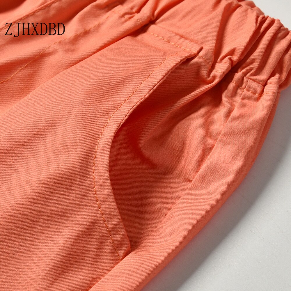 Orange solida shorts pojkar barn byxor pojkar fritidsshorts medelålders baby vävda sommarshorts barnkläder byxor