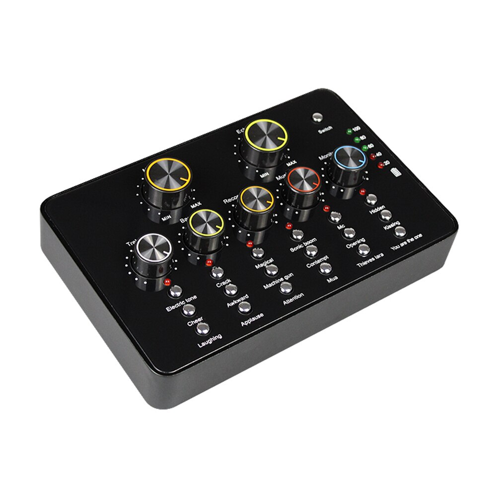 Universal Voice Verandering Audio Mixer Adapter Kaart Met Een Verscheidenheid Aan Interessante Geluidseffecten, gebruikt Voor Mobiele Ktv Live Geluidskaart
