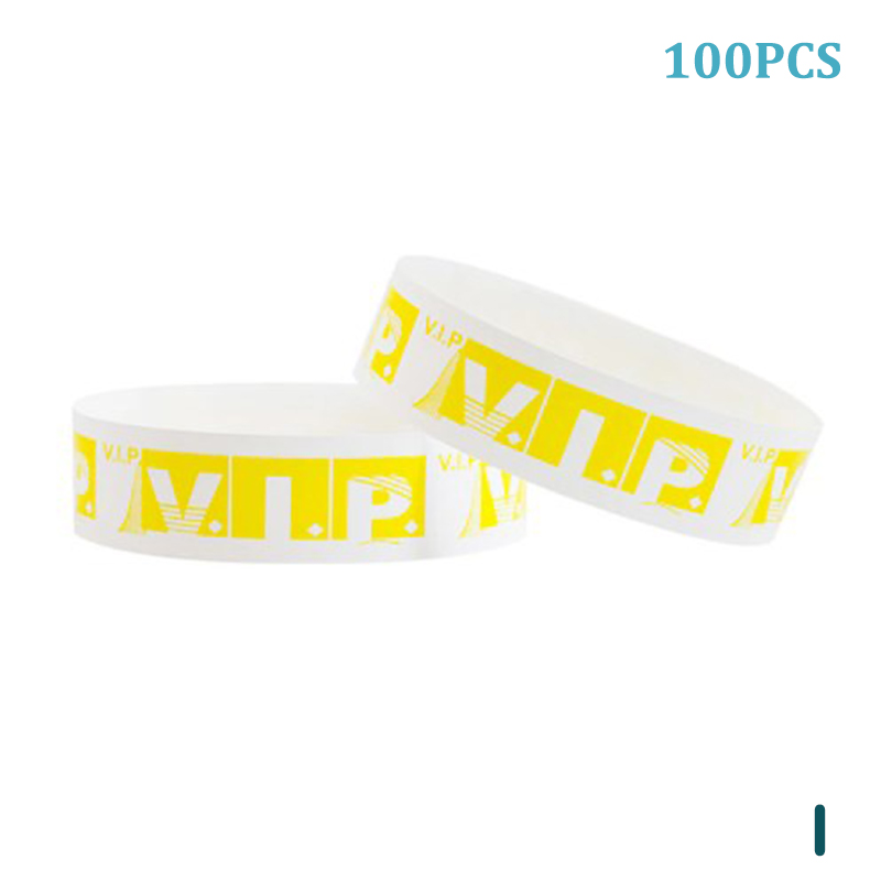 100pcs Party Paper Bracelet Synthetic Paper Wristbands Sticky Wristband Painting Pattern Logo Paper Party Wristbands