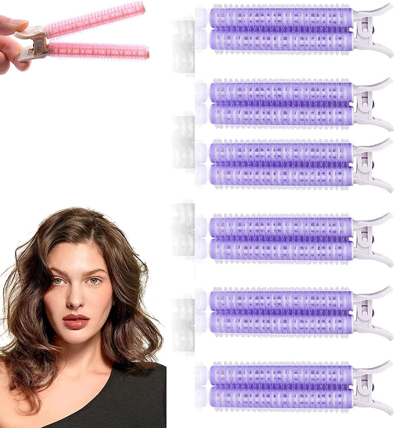 6 grampos de cabelo de volume, grampos de cabelo para volume, clipes de volume de cabelo instantâneos para mulheres, clipes de volume para raízes, estilo de cabelo diy: ROXO