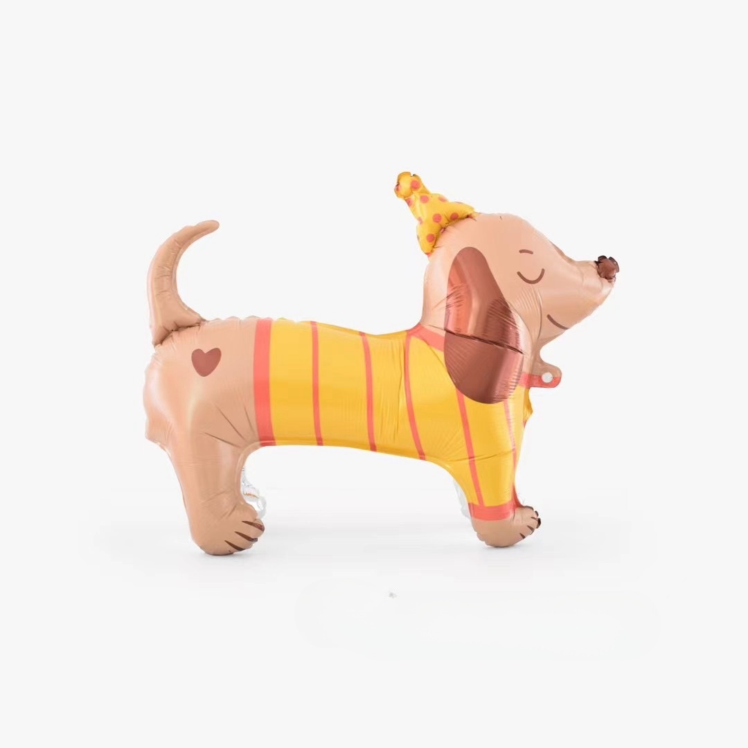 kreskówka zwierzę pies Labrador pudel jamnik aluminium film balon dla dzieci Dekoracja urodzinowa niemowlę prysznic Globos: LASER