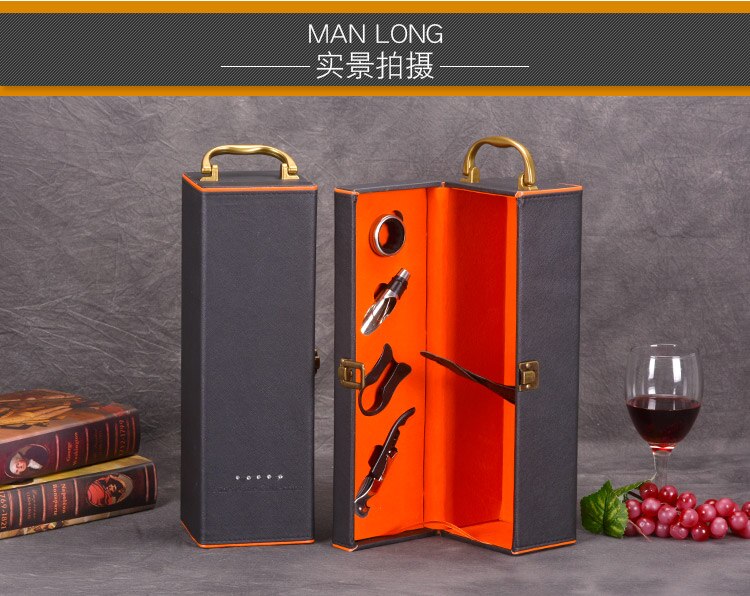 Hoogwaardige Rode Wijn Cadeau Verpakking Doos Enkele Fles Met Cocktail Set Wijn Set Beste Cadeau Pakket Kerst Decoratie: A