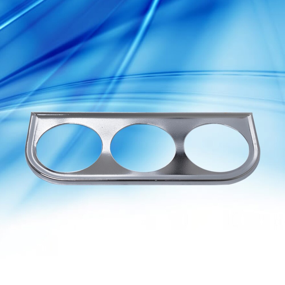 52mm Triple Gauge Meter Cup Holder Bracket Iron Dash Mount (Silver)