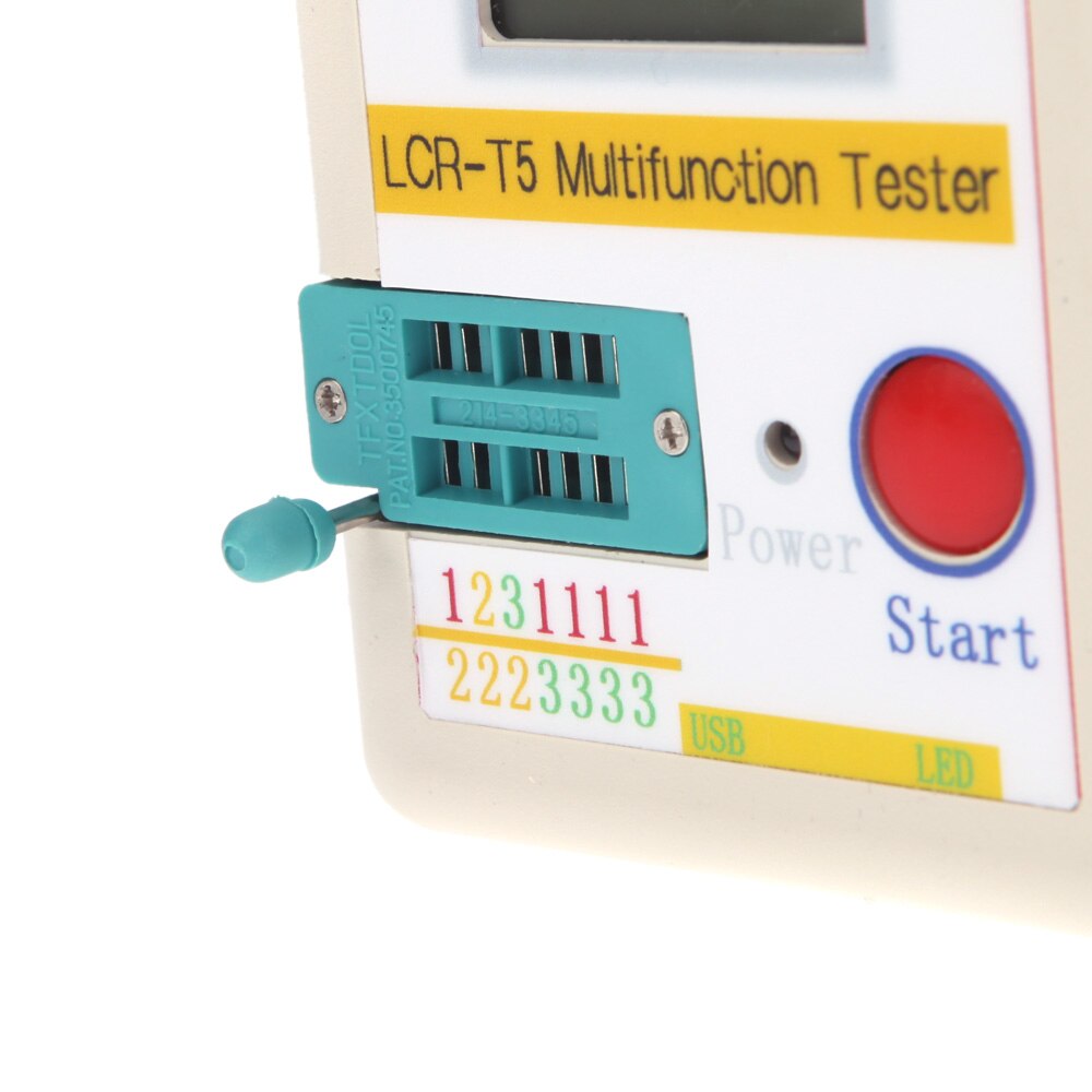 Lcr -t5 hvid transistor tester diode triode kapacitans esr meter tester med lcd display mos triac + etui + li-ion batteri
