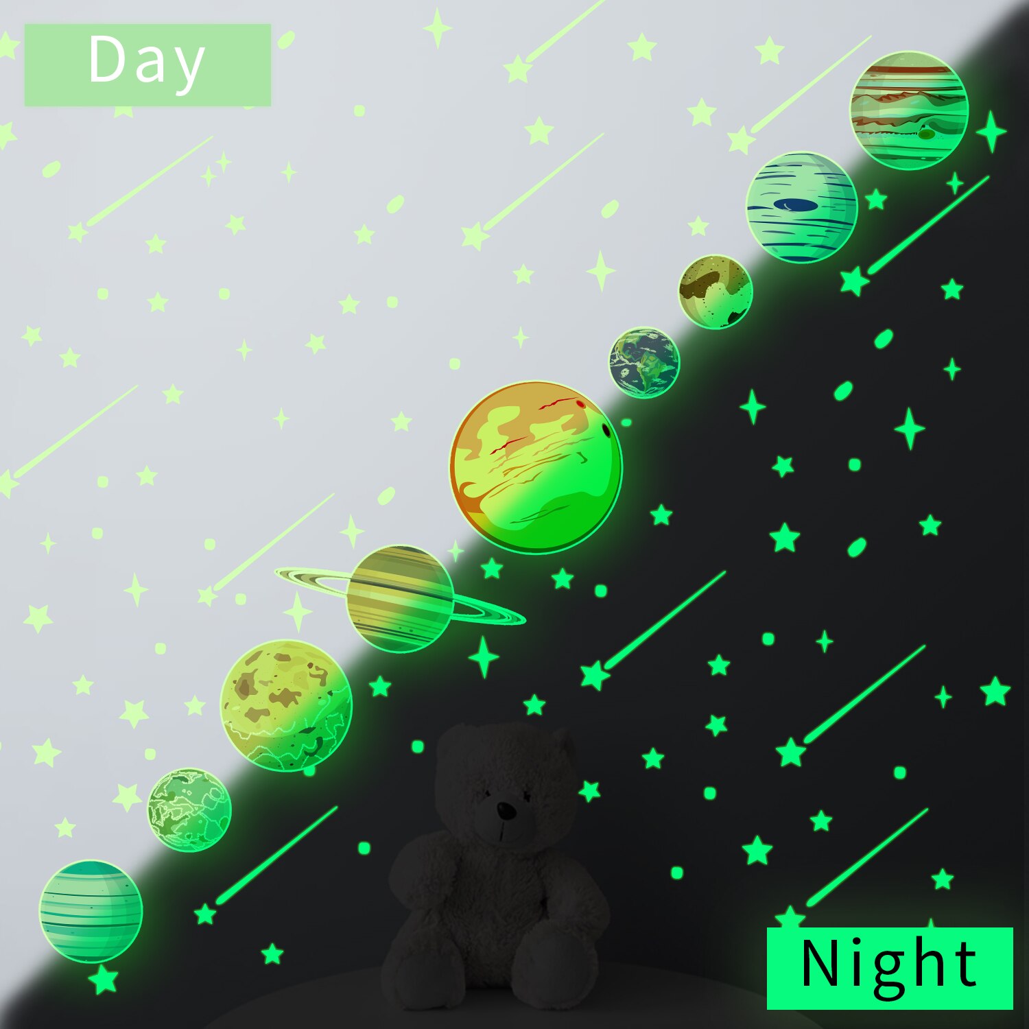 Cartoon Glow In The Dark Stickers Lichtgevende Eenhoorn 3d Muursticker Voor Kinderkamer Woonkamer Slaapkamer Decoratie Thuis Decals