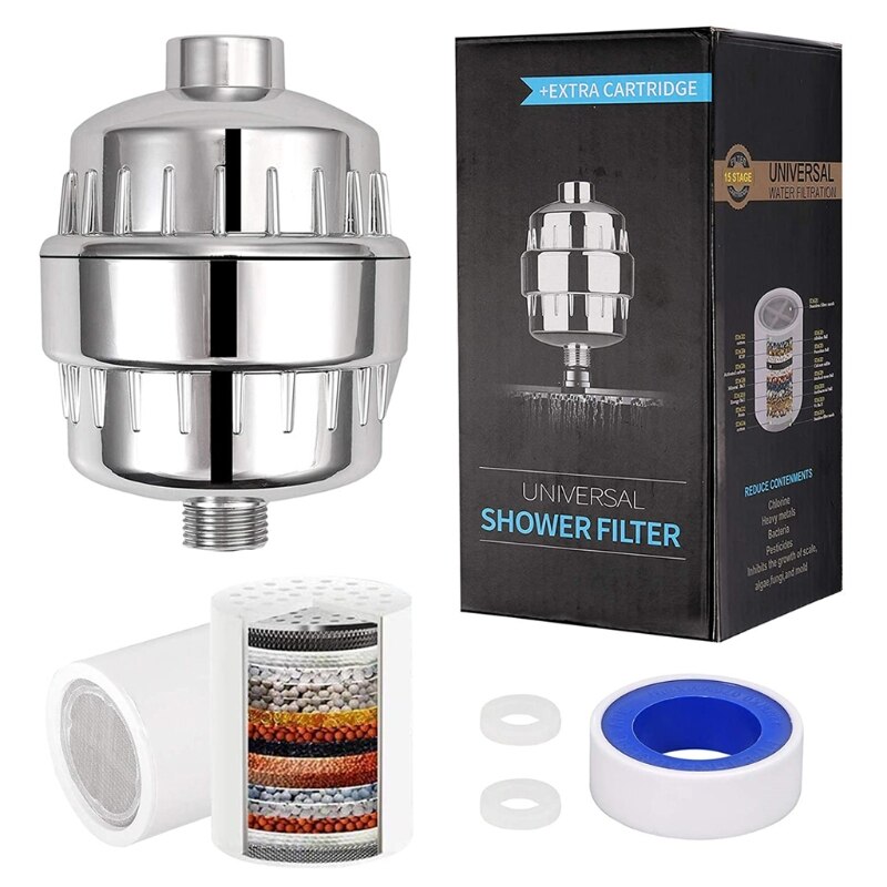 15 bühne Universal 1/2' Hohe Ausgang Dusche Filter Bad Wasserfilter Filter X6HD