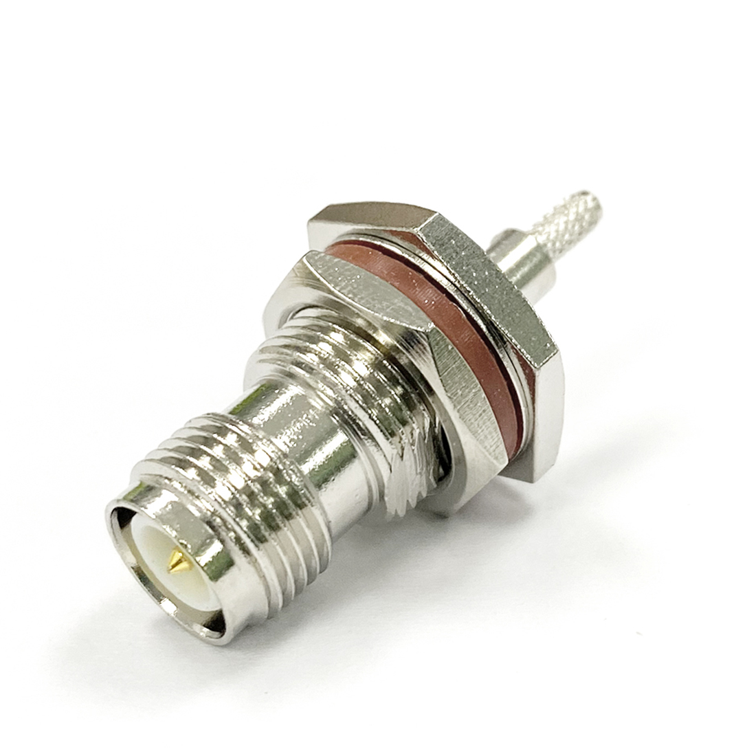1pc RP-TNC Female Jack Nut RF Coax Convertor Connector Crimp RG316 RG174 LMR100 Straight Nickelplated