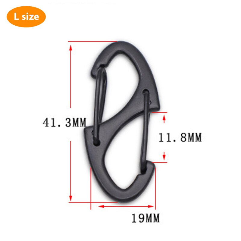 10Pcs Stainless Steel S Type Carabiner With Lock Mini Keychain Hook Camping Key-Lock Backpack Buckle Key-Lock Tool