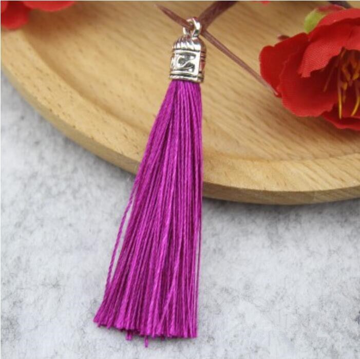 Rideau de bijoux avec pompon en argent, 10 pièces, accessoires de décoration pour vêtements, porte-clés, sac de téléphone portable, franges, garniture, sangles suspendues: Dark Pink