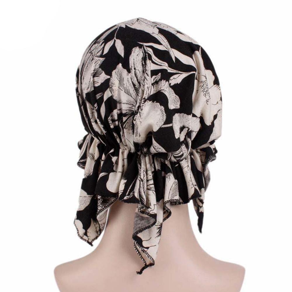 Mujeres imprimir India Hat musulmán, volante cáncer gorro de lana para quimio turbante gorro envolvente sombreros con estampados de leopardo accesorios de mujer