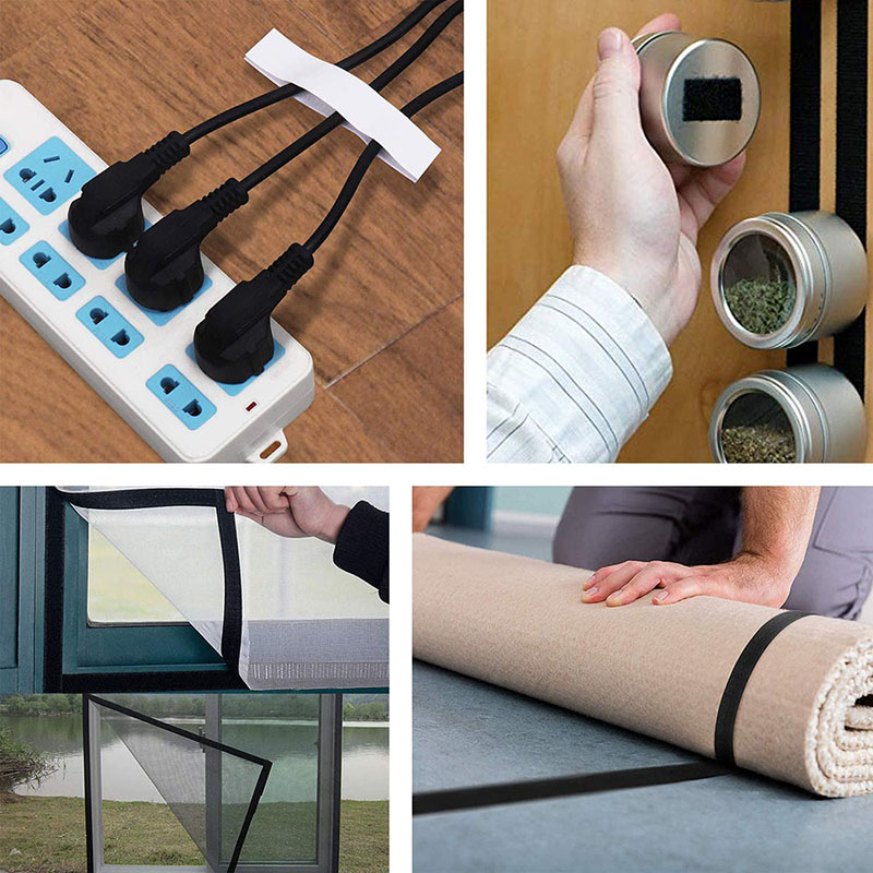 1 Pair of 20mm Velcro Tape Black and White Fastener Tape Velcro Hook and Loop Cable Tie Sewing Accessories, Length 5m/10 M/ 25M