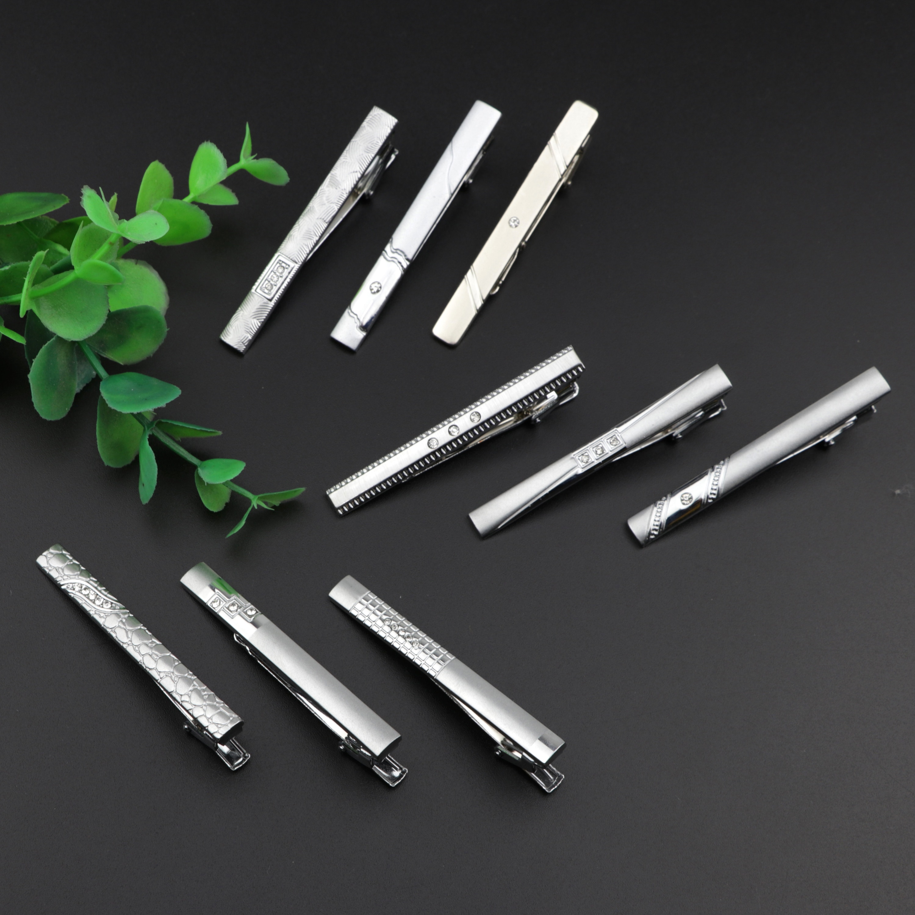 Stropdas Clip Voor Mannen Nicktie Accessoires Mode Stijl Metalen Tone Carving Eenvoudige Bar Business Sluiting Praktische Pin