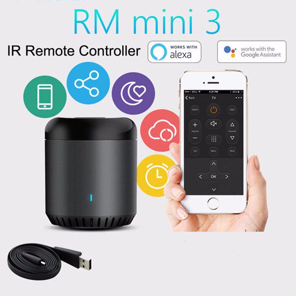 Broadlink rm mini 3 wifi +4g+ ir fjernbetjening med alexa google assistent ifttt smart home tv ac app controller til ios android