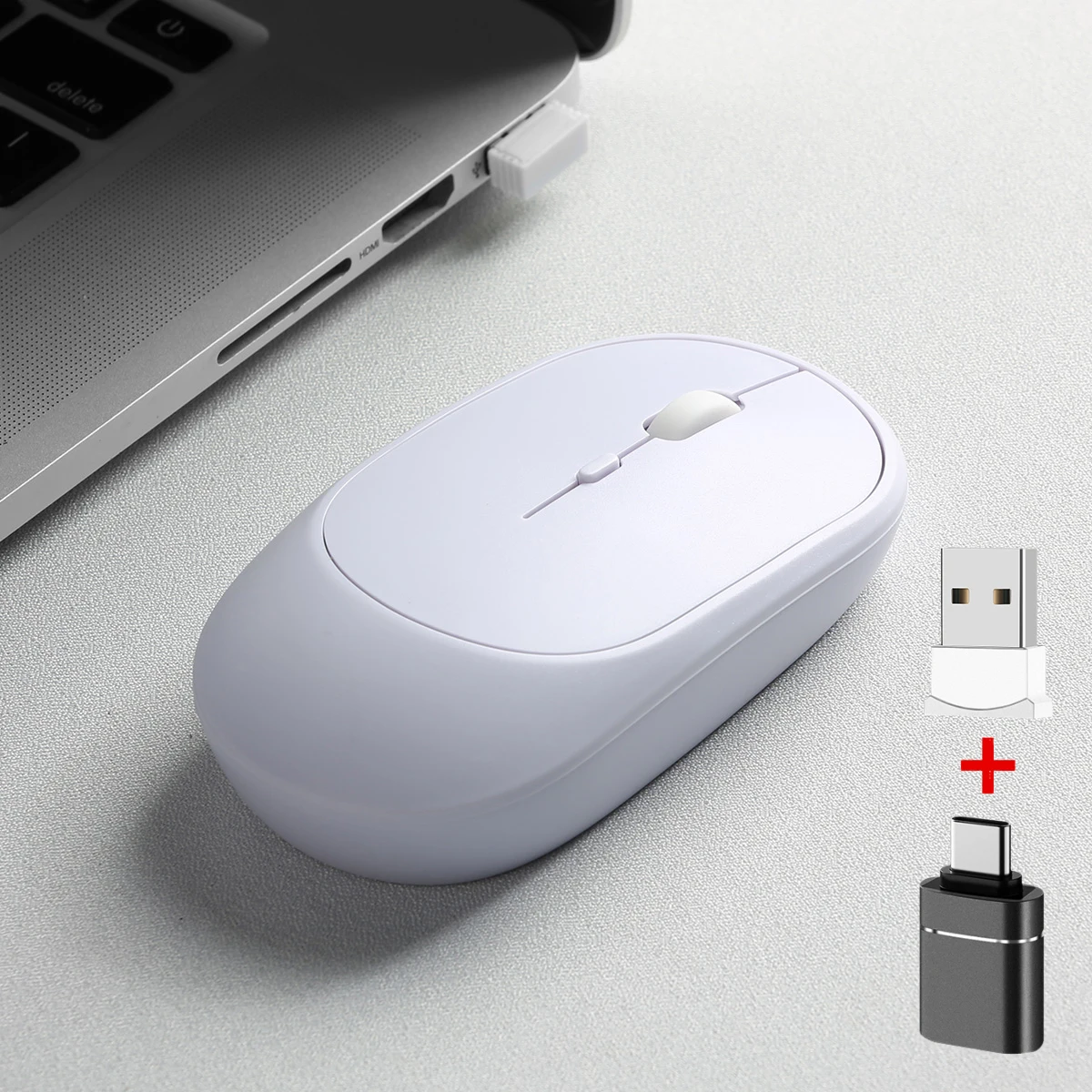 Rechargeable Wireless Mouse Dual Modes Bluetooth-compatible 2.4G USB Ergonomic Mice For Laptop Pad Tablet Macbook Mause: Gold