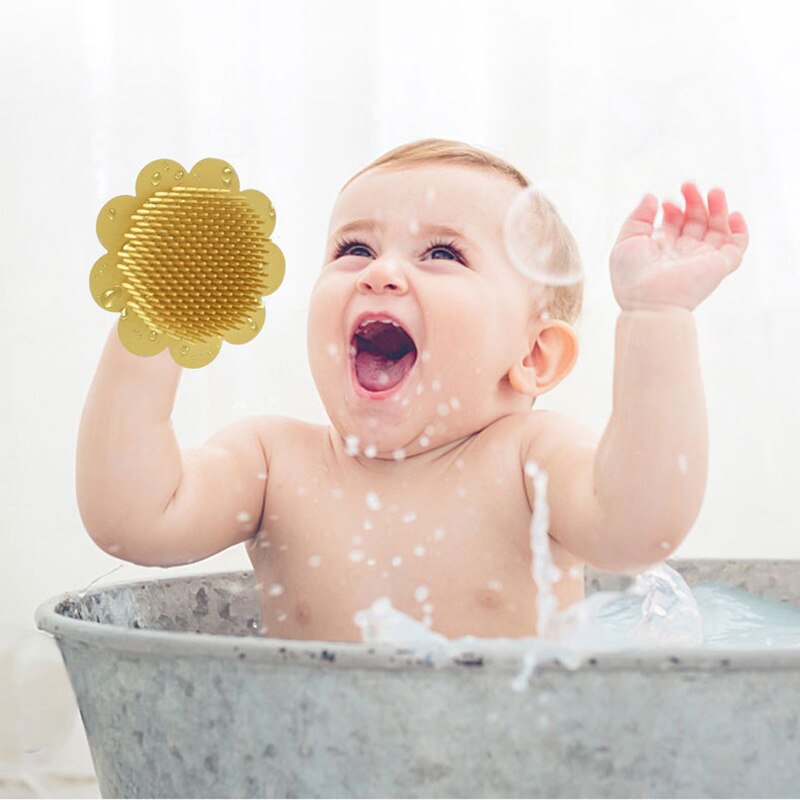 Baby silikon schampo borste skrubber spädbarn badtorka barn bada mjuk massage bad borste barn tvätta hår verktyg