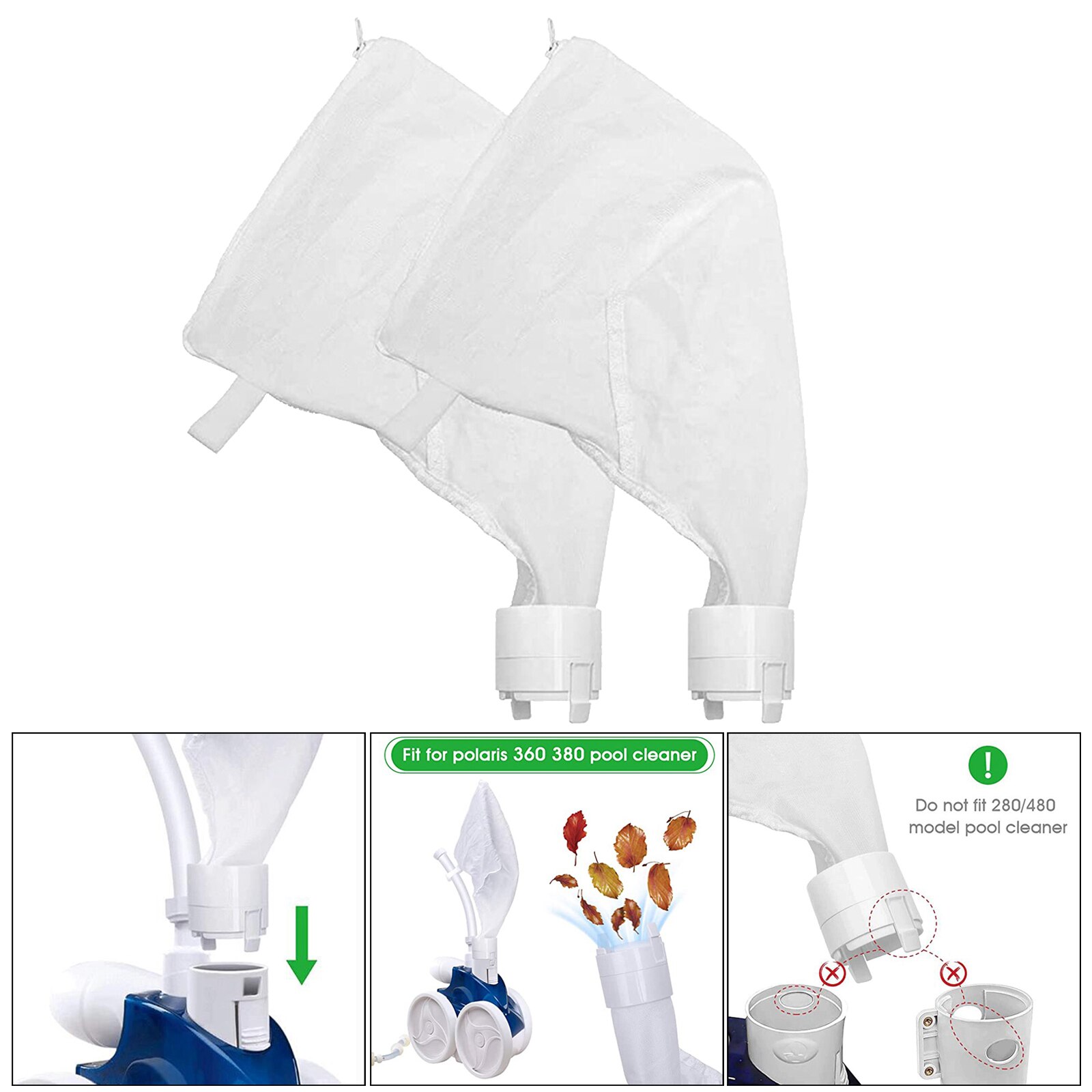 2Pcs Pool Cleaner Bag Voor Polaris Filter Tas All Purpose Zand En Silt Zak