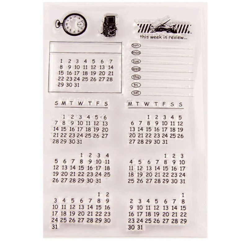 Clear Stamps Perpetual Kalender Patroon Transparante Siliconen Afdichtingen Voor Kerstman Diy Scrapbooking Kerstkaart Maken