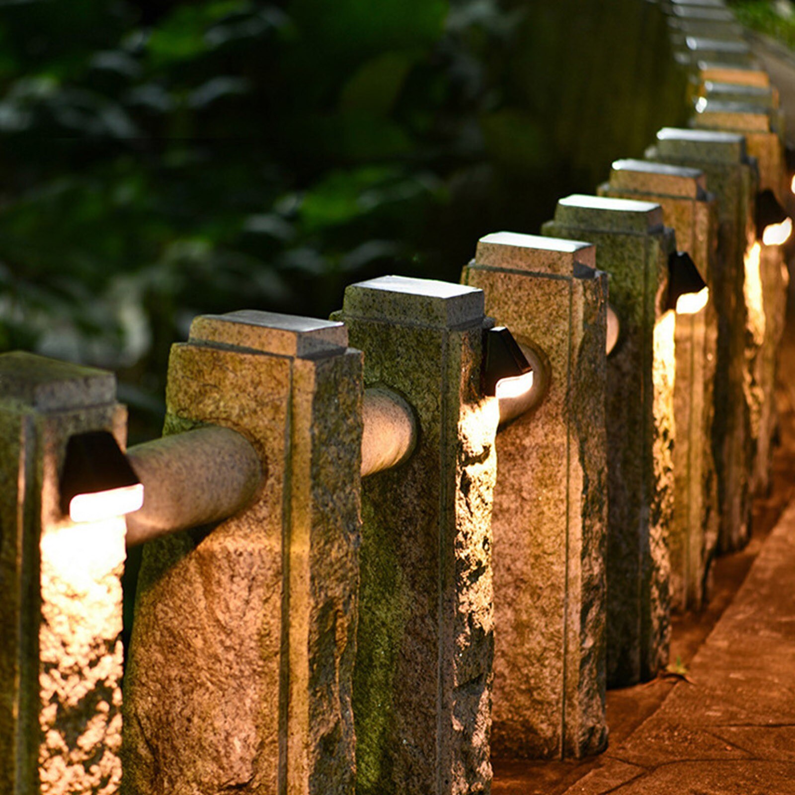 30 @ Led Solar Lamp Path Trap Outdoor Waterdichte Wandlamp Tuin Landschap Stap Stair Dekverlichting Balkon Hek Verlichting