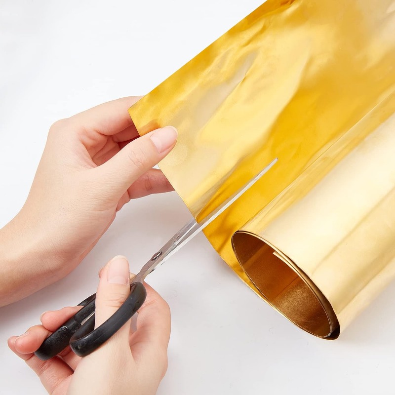 Rollo de hoja de latón dorado, placa de lámina de Metal de 0,1mm, hoja fina de Metal de latón para manualidades de corte DIY, fabricación de 1000x200x0,1mm