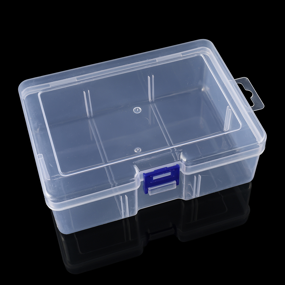 Caja de plástico rectangular transparente, cajas de almacenamiento para accesorios de joyería, artículos pequeños para manualidades de cuentas DIY, 1 Uds.: Rojo