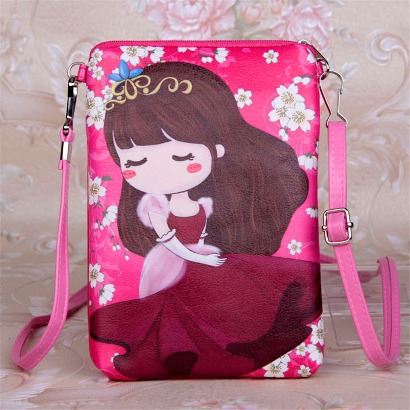 PU Cute Bao Bao Girls Cartoon Leather Shoulder Bag Female Purse Mini Crossbody Bags For Women Girl 18.5*12.5CM: L