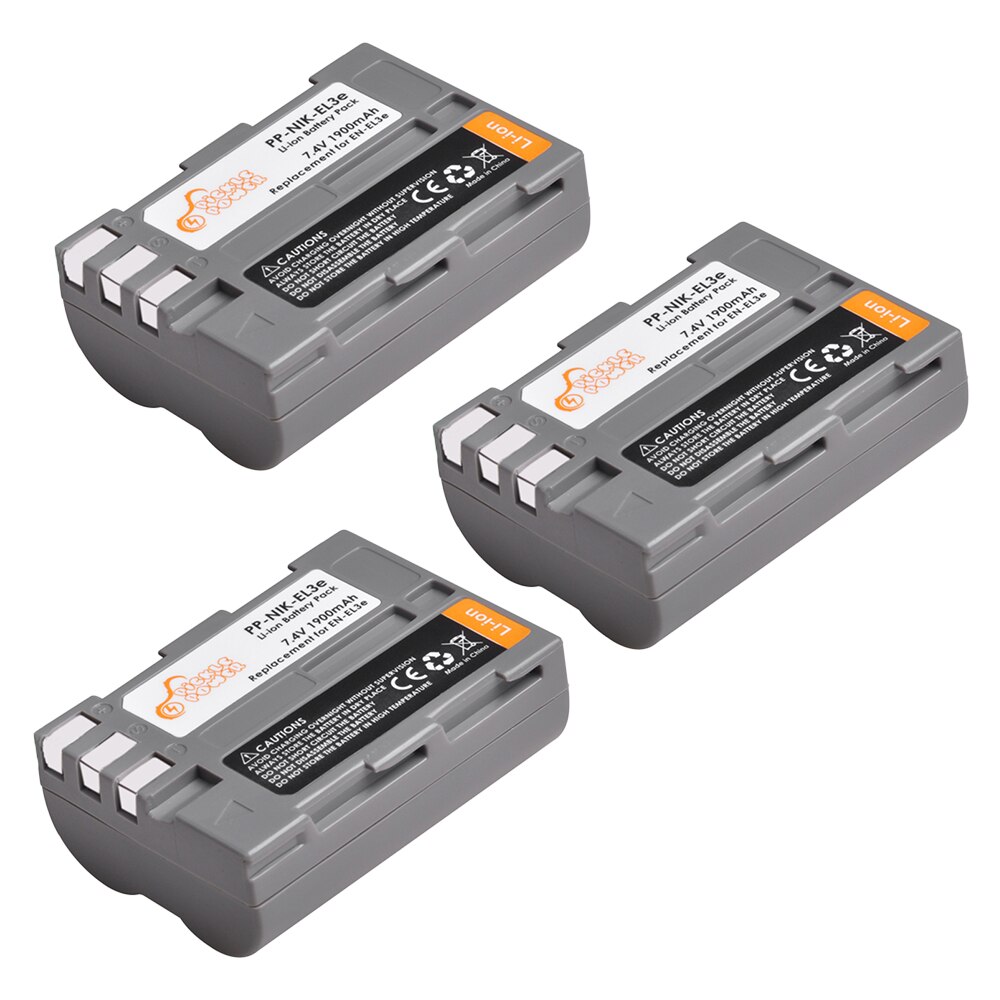 EN-EL3e EN-EL3 EL3e Battery + LED Built-in USB Dual Charger with Type C Port for Nikon D50 D70 D80 D90 D100 D200 D300 D300S D700: 3 battery