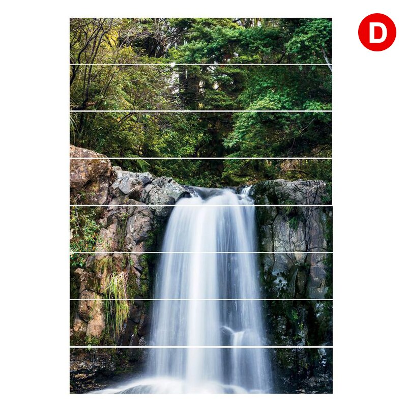 8 sztuk/zestaw DIY 3D naklejki na schody wodoodporny wymienny wzór krajobrazu samoprzylepne naklejki na schody robić dekoracji wnętrz E2S: D