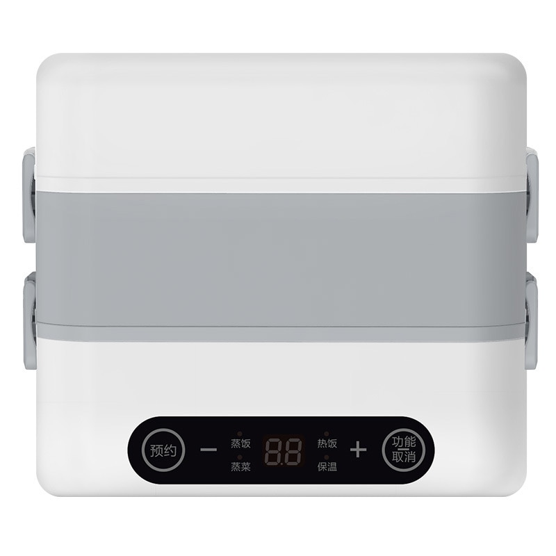 Stainless Steel Electric Lunch Box Thermal Heating Food Steamer Cooking Container Portable Office Mini Triming Rice Cooker