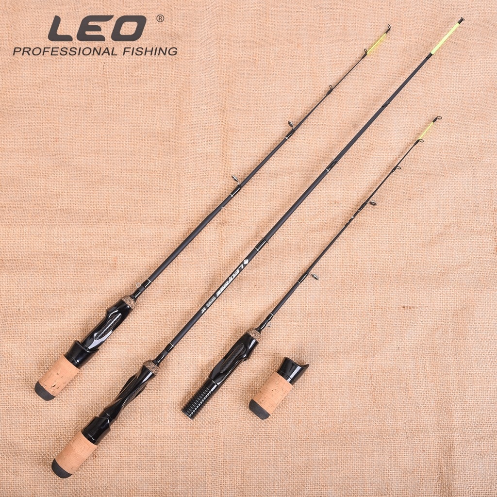 LEO integrated flat body ice fishing rod single section flat fishing rod