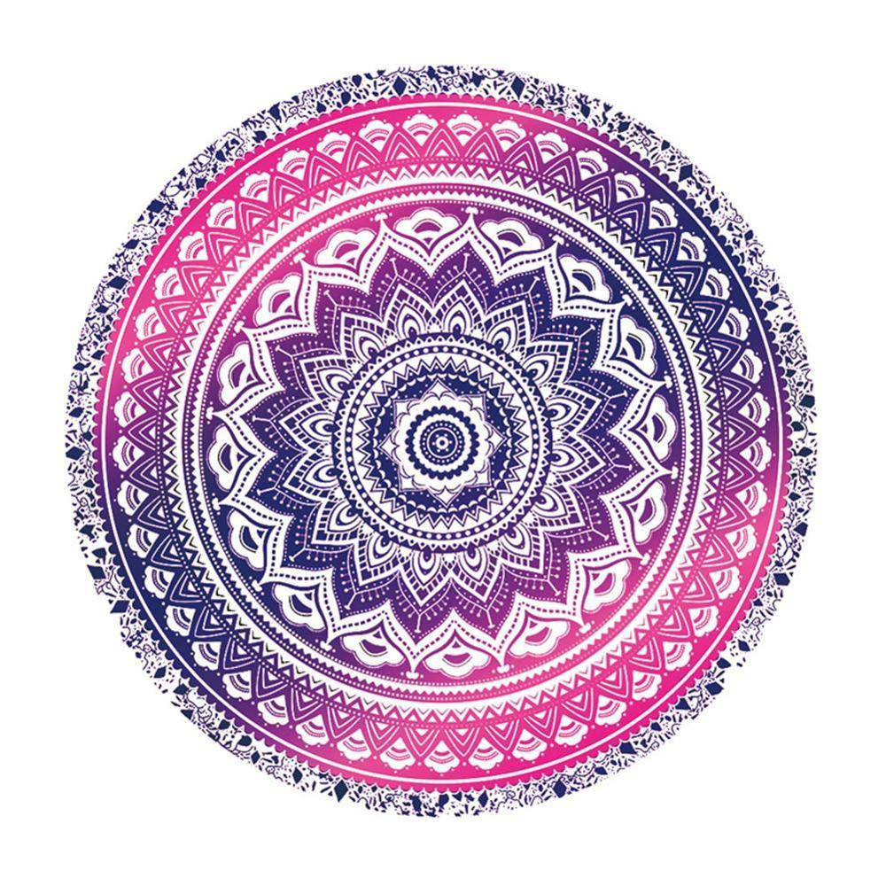 Retro Blommig Hippie Boho Sommar Strandhandduk Yogahandduk Väggmatta Mandala Indisk Gradient