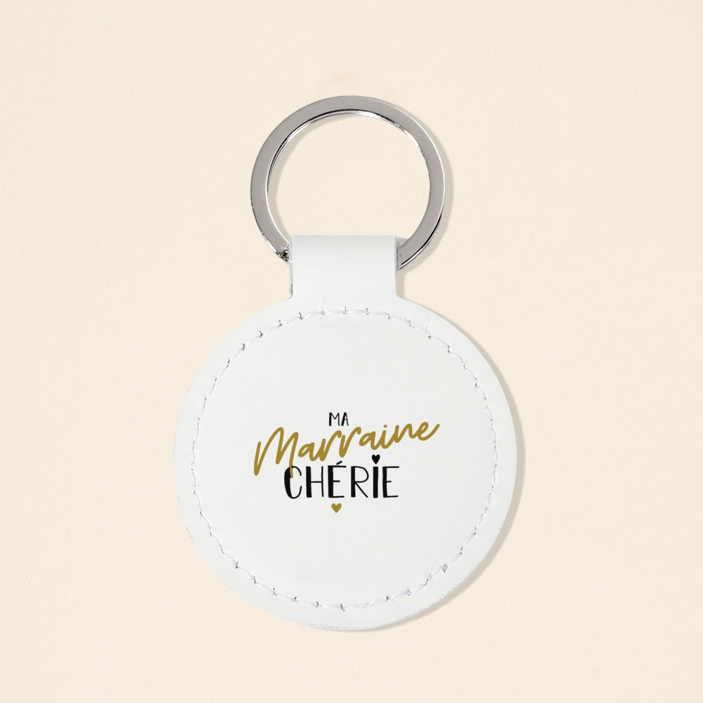 Ville du være min gudmor og gudfar nøglering vedhæng spørg marraine parrain anmodning læder kayring: Mørk khaki