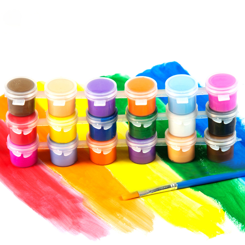 3ml/5ml 6/8 colors kids drawing DIY acrylic paint waterbrush pigment set, for clothing textile fabric, paper, bamboo, leather