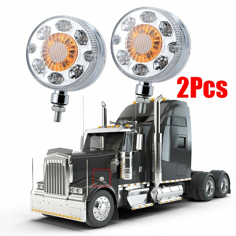 Lámparas de señal de giro de concha, guardabarros de coche, lente de PC, luces de techo súper brillantes, 24 LED, blanco, ámbar, rojo, 24V CC