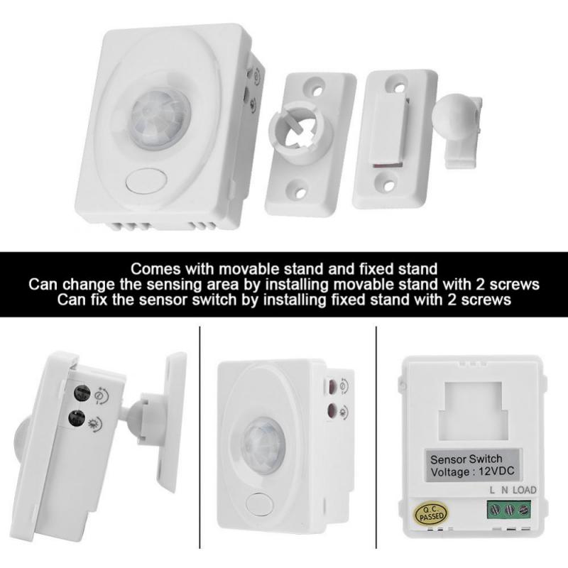 Motion Sensor DC 12V Home Motion Detector Automatic Passive Infrared PIR Sensor 140 Degree Rotating Outdoor Timer Light Switch