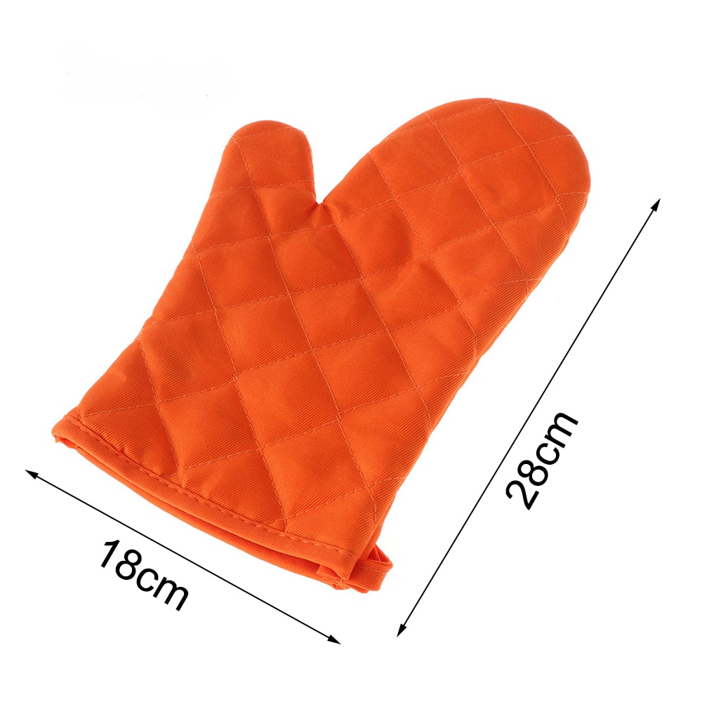 1 stück Neue Tragbare Schwarz Baumwolle Mischung Dicke Küche Backen Kochen Isolierte gepolstert Ofen Handschuhe Fausthandschuh