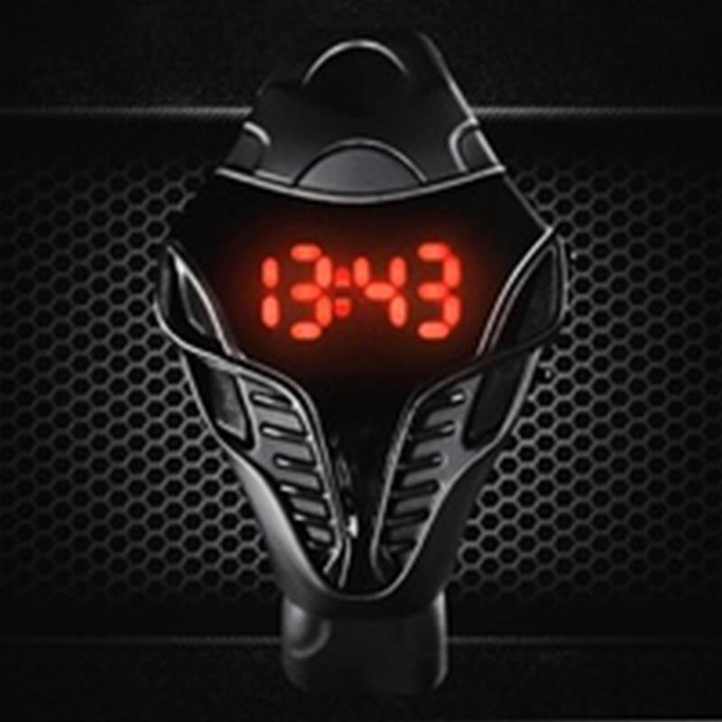 Reloj deportivo Cobra, reloj Digital LED de Color negro para hombre, reloj electrónico con esfera triangular Cobra de silicona para deportes