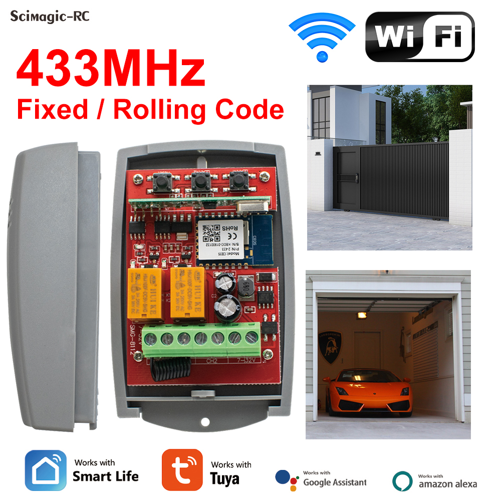 Universal garageport fjernbetjeningsmodtager 2ch til erreka doorhan at -4 pujol aprimatic scs sentinel 433 mhz controller