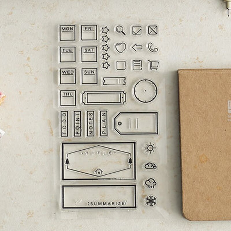 Office Label Transparent Clear Silicone Stamp DIY Scrapbooking/Photo Album Decorative Clear Stamp Craft Stamps