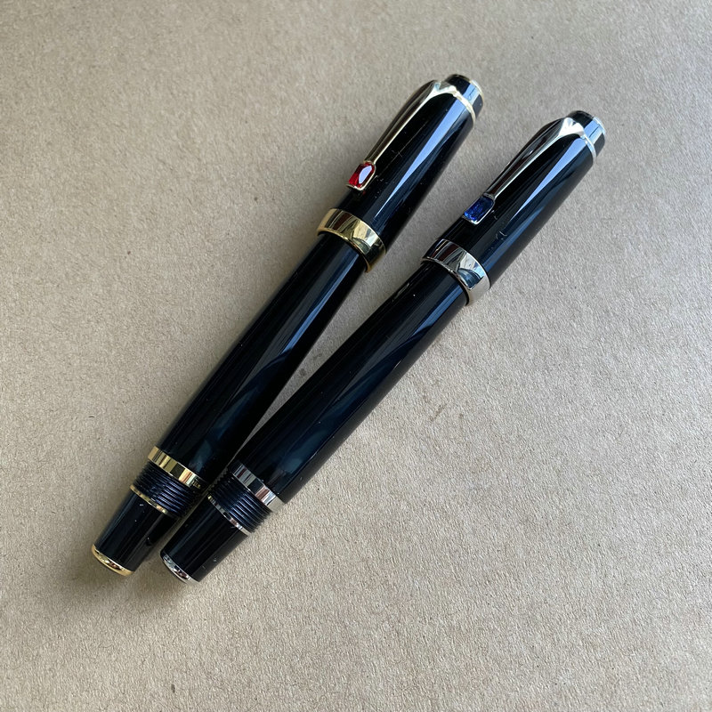 Bolígrafo MB bohemio para escritura de negocios, bolígrafos estilográficos de resina negra con Clip de cristal, suministros de oficina