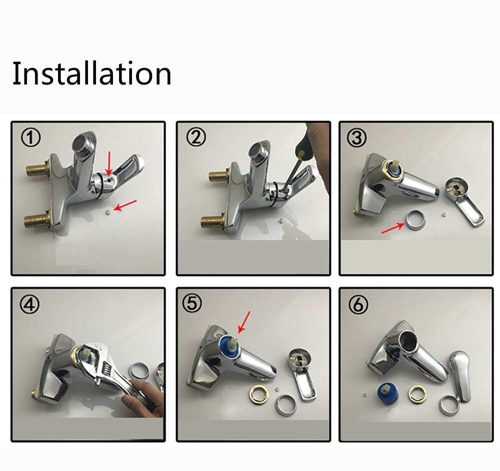 Kit poignée de robinet universel de remplacement poignée de levier en métal pour mitigeur robinet 25mm 35mm 40mm cartouche avec bouton et ensemble