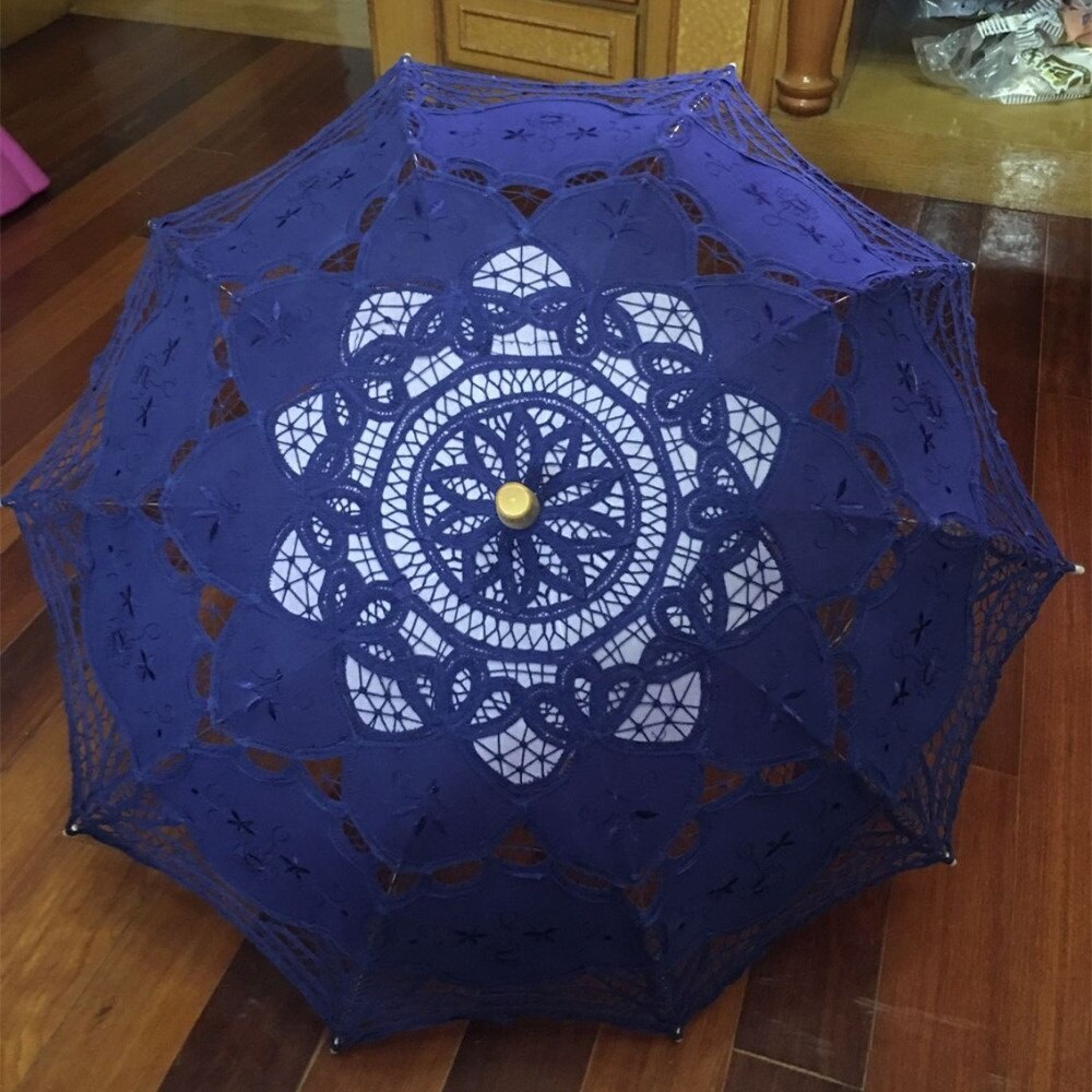 Spetsparaply parasoll broderi vit spetsparasol bröllop paraply dekorationerparapluie mariage