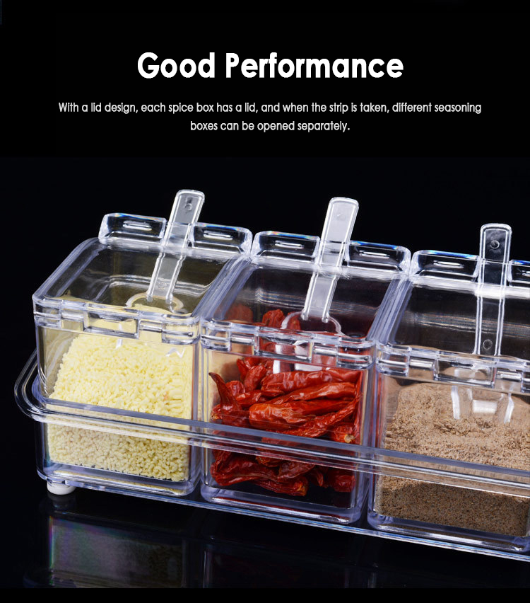 4 Uds botes para especias condimento caja azúcar sal estante de almacenamiento de especias caja condimento botella especias contenedor cocina organizador herramientas