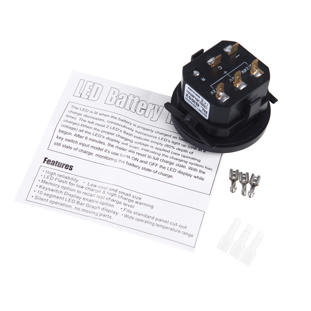 Battery Status Charge Indicator Monitor Meter Gauge LED Digital 12V/24V/36V/48V/72V