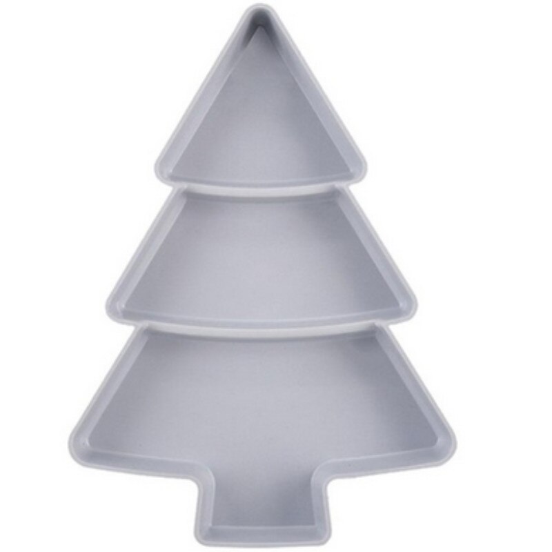 Christmas tree Fruit Plate Food Containers Snacks Dinner Plate 3 Apartment: Grey