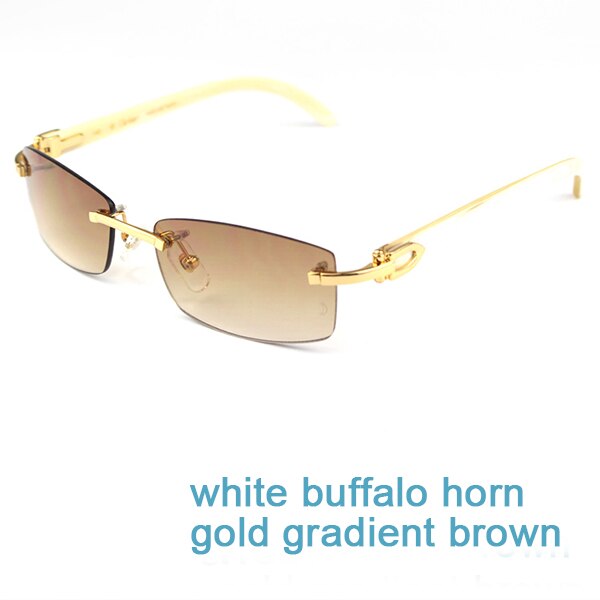 Luxe Vierkante Zonnebril Gevlekte Echt Buffelhoorn Heren Zonnebril Vintage Festival Carter Buffs Zonnebril: white gold brown