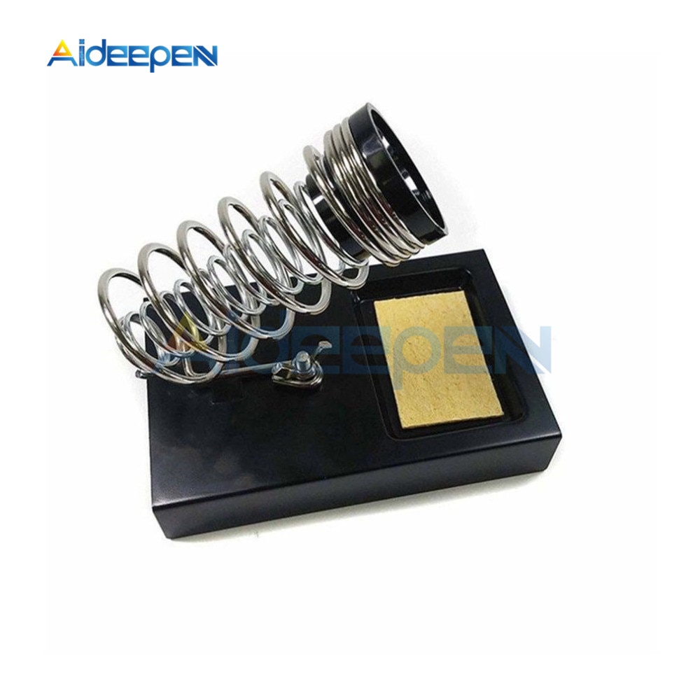 Soporte de soldadura de hierro Universal, resorte de Base de Metal para soldar, soporte de hierro, Base protectora de seguridad + esponja para soldador