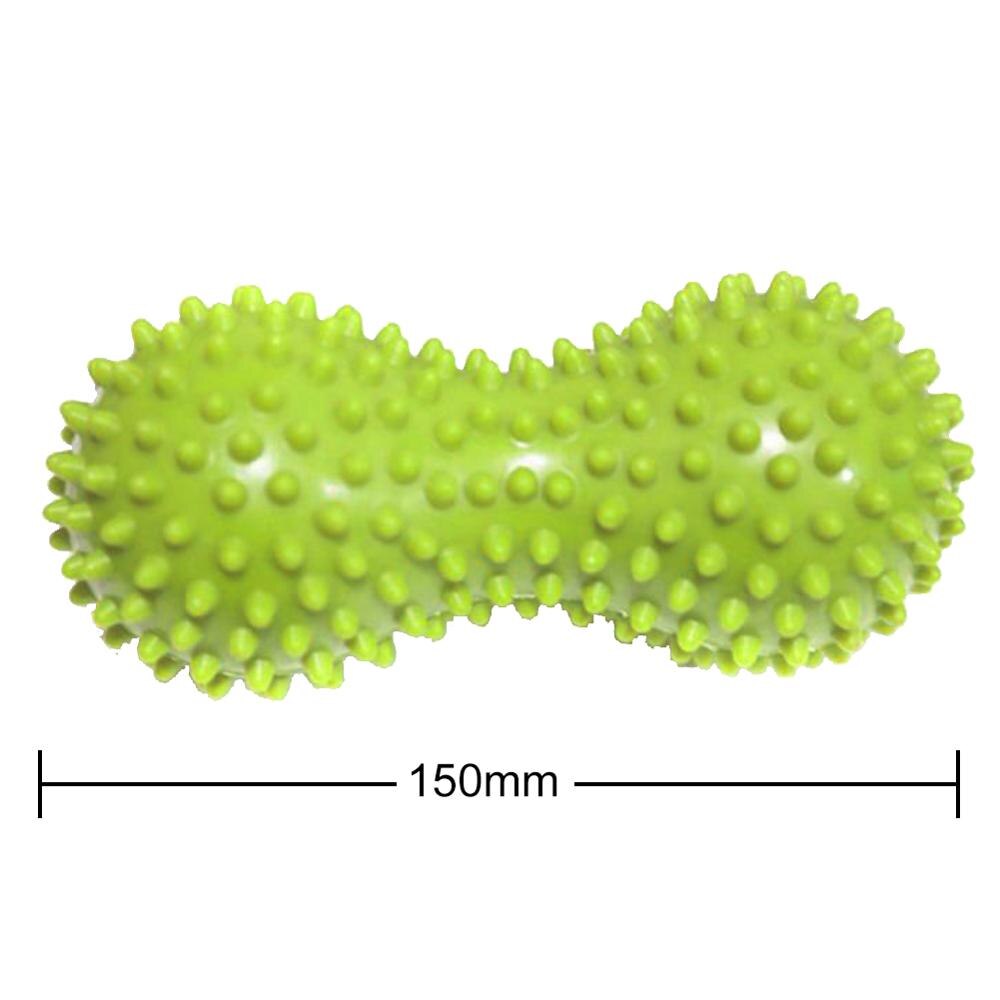 15cm 5 farver massagekugle spidse triggerpunkt lindring muskelsmerter stress jordnøddebold terapi sundhedspleje gym muskel relex apparat: Grøn