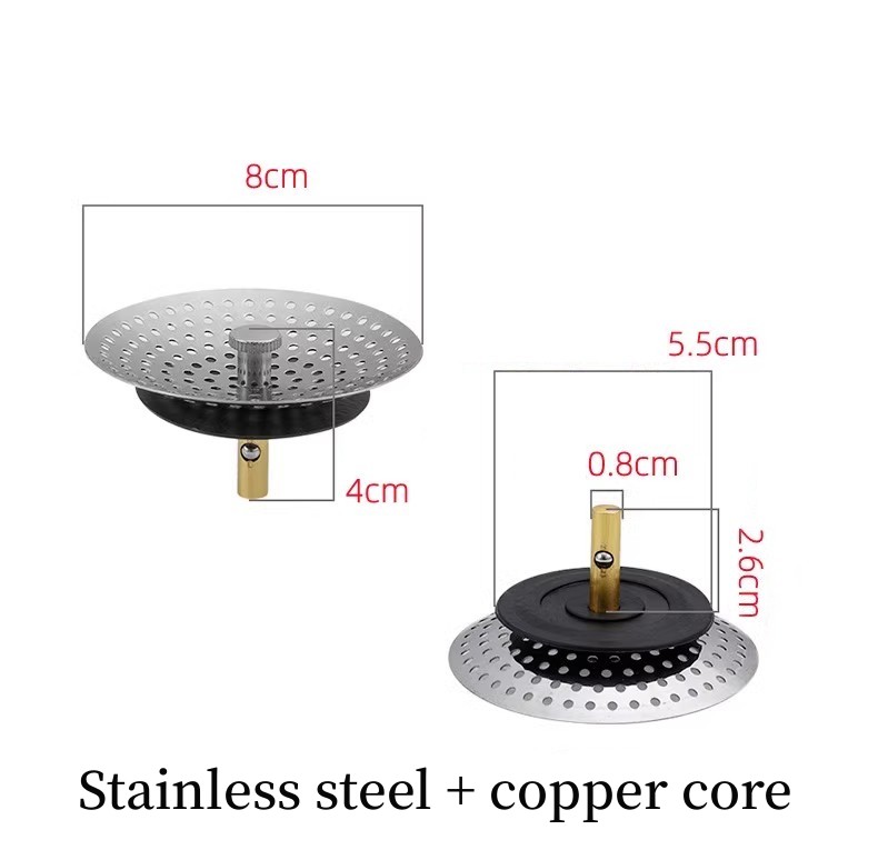 Küche Waschbecken Filter Edelstahl Gittergewebe Wasser Becken Sieb Ablauf See Falle Abfall Bildschirm Haar Fänger für Badezimmer Zubehör: Nickel