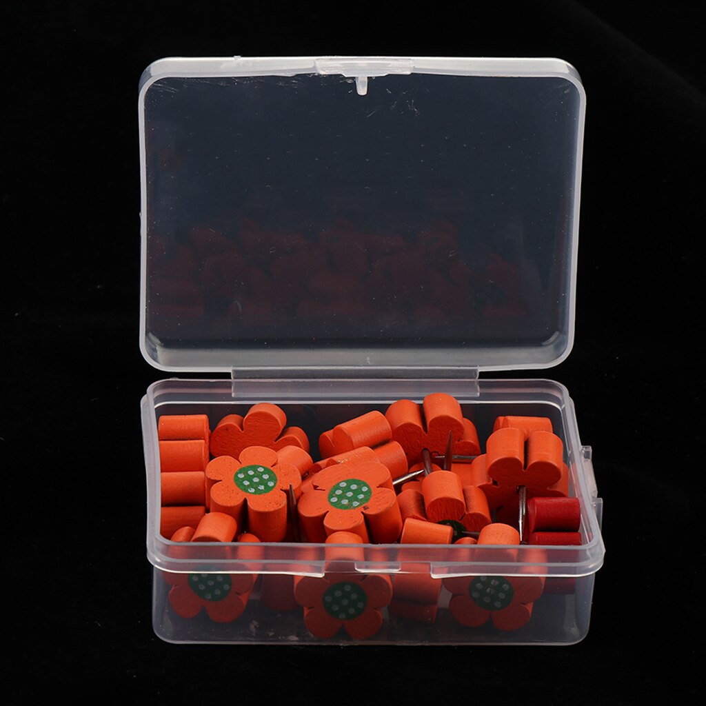 20pcs Pack Map Push Pins Thumb Tacks for Bulletin / Cork Boards, Flower Pattern