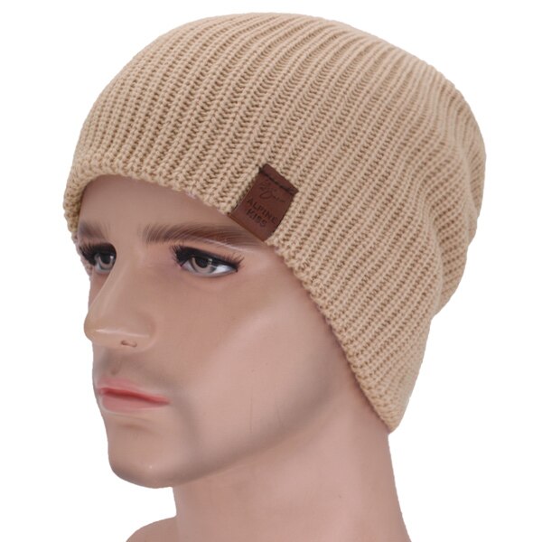 Skullies Mutsen Mannen Gebreide Muts Winter Hoeden Voor Mannen Winter Cap Vrouwen Motorkap Mannelijke Gorro Masker Touca Mannelijke Beanie hoed heren Cap: khaki